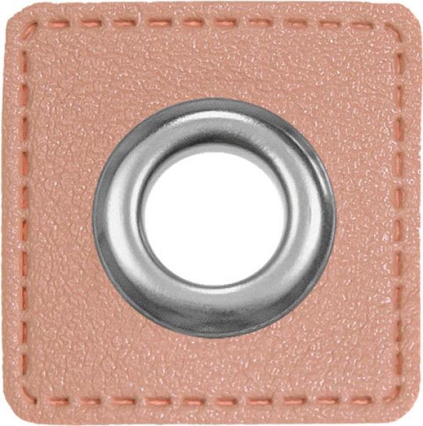 Ösen-Patches Lachsrosa Breite 32 mm ,Höhe 32 mm , Ø 10 mm